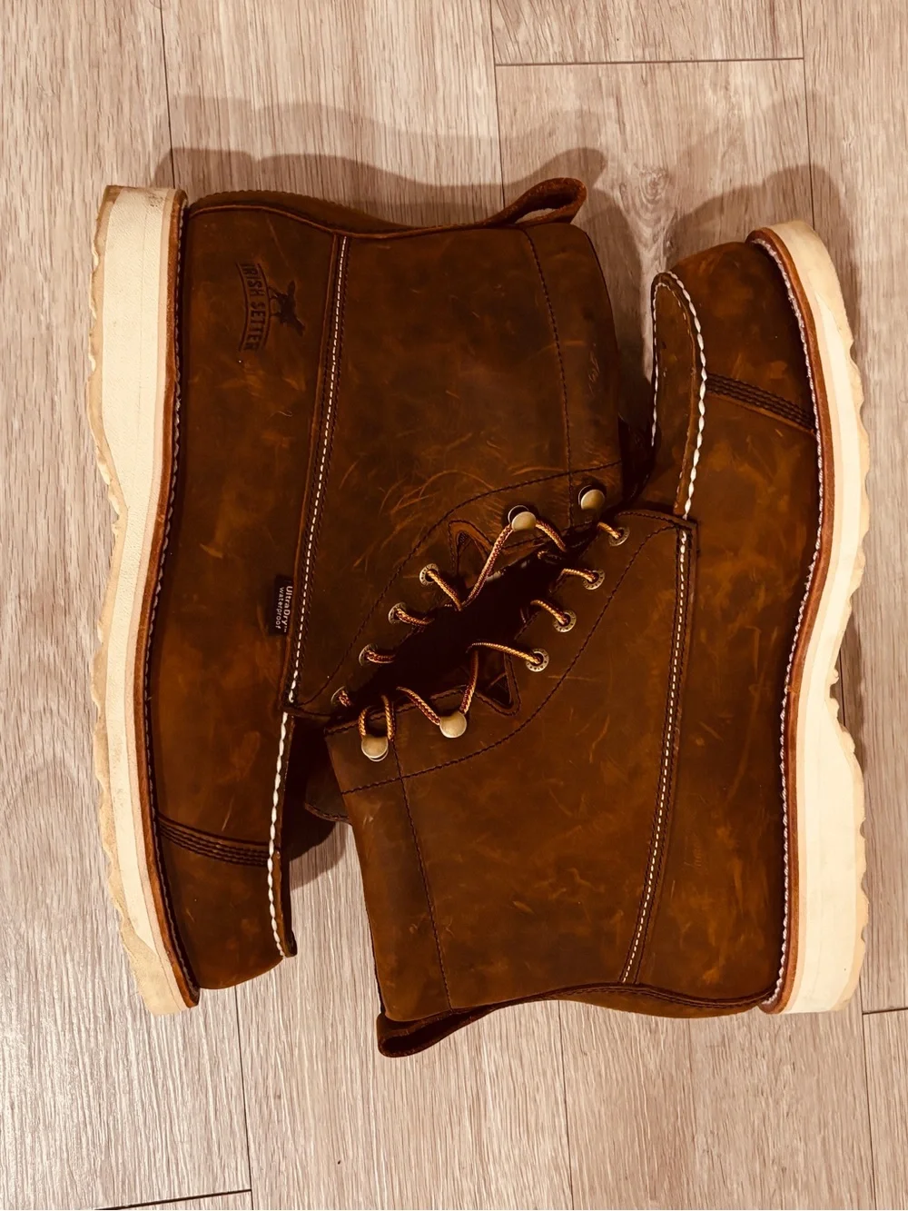 Irish Setter Wingshooter Men’s Brown Waterproof Safety Toe Work Boots USA 13D